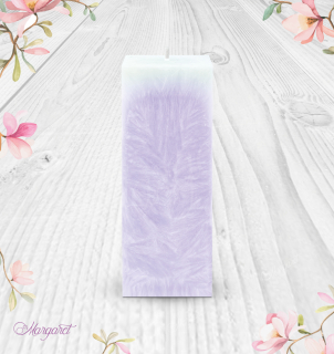 Svíčka Kvádr vysoký (15 cm) – Lila fialová / Levandule a vanilka / Květinka